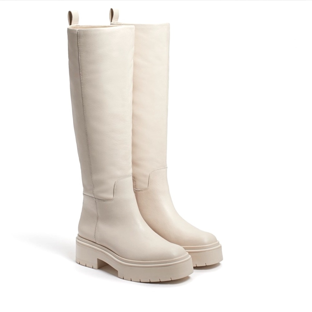 Sam Edelman Latrina Ivory Leather knee high boots size 10